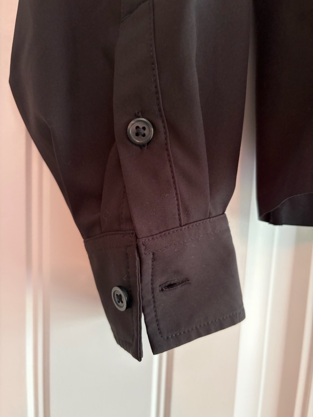 Athleta Cropped Stretch Tech Top Women's Size XS Black Button Down Long Sleeves - Picture 5 of 11